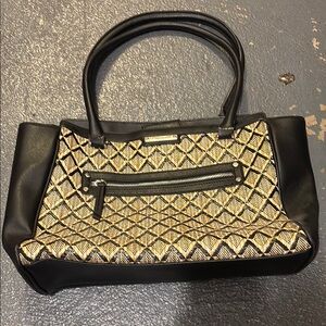 Nine West Black and Gold Tote Bag with Chic Design